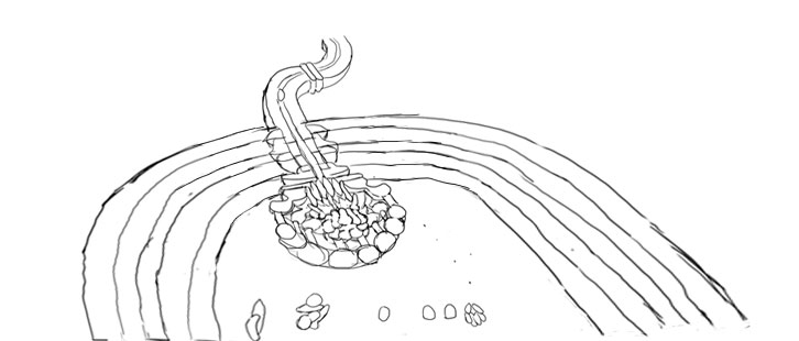 Bacterial flagella motor sketch.